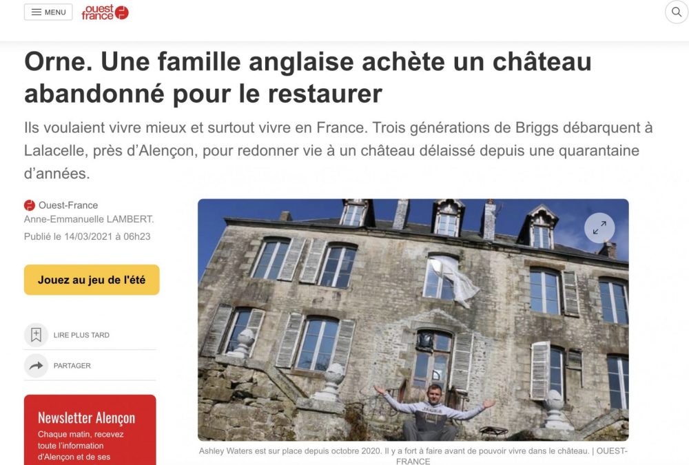 English Translation: Oest France Article on Chateau De Lalacelle